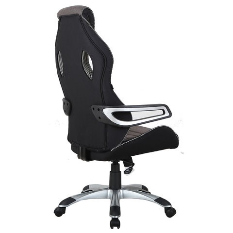 Кресло компьютерное Brabix Techno GM-002 (ткань, черное/серое, вставки белые) в Заводоуковске - изображение 2