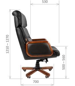Кресло офисное CHAIRMAN 417 кожа черная в Ишиме - предосмотр 2