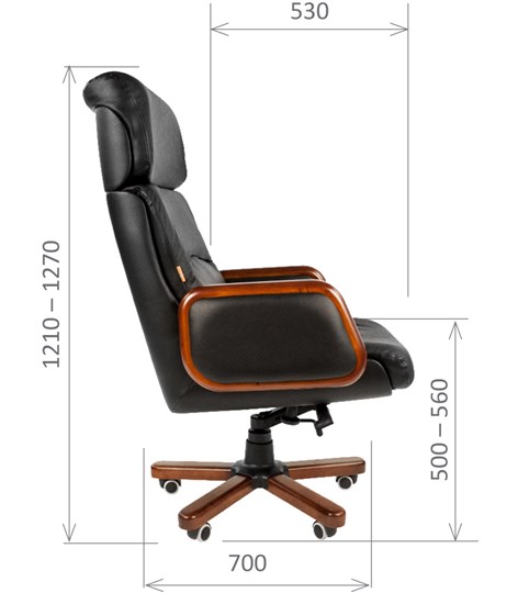 Кресло офисное CHAIRMAN 417 кожа черная в Заводоуковске - изображение 2