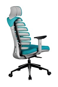 Кресло офисное Riva Chair SHARK (Лазурный/серый) в Заводоуковске - предосмотр 3