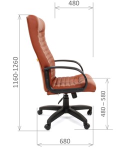 Кресло CHAIRMAN 480 LT, экокожа, цвет коричневый в Тюмени - предосмотр 2