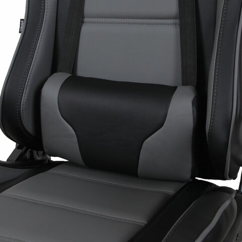 Кресло компьютерное Brabix GT Racer GM-100 (две подушки, экокожа, черное/серое) в Тюмени - изображение 7