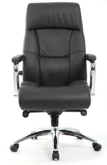Кресло компьютерное Brabix Premium Phaeton EX-502 (натуральная кожа, хром, черное) в Тюмени - изображение 4