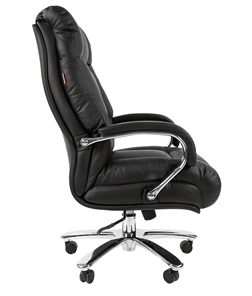 Офисное кресло CHAIRMAN 405 черное нат.кожа/экокожа в Тюмени - предосмотр 2