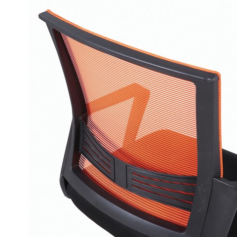 Компьютерное кресло Brabix Balance MG-320 (с подлокотниками, комбинированное черное/оранжевое) 531832 в Заводоуковске - изображение 8