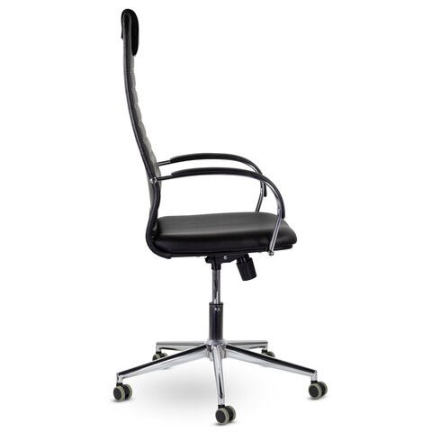 Офисное кресло Brabix Premium Pilot EX-610 CH (хром, кожзам, черное) 532418 в Тюмени - изображение 1