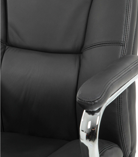 Кресло компьютерное Brabix Premium Phaeton EX-502 (натуральная кожа, хром, черное) в Тюмени - изображение 6