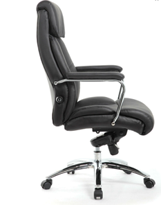 Кресло компьютерное Brabix Premium Phaeton EX-502 (натуральная кожа, хром, черное) в Тюмени - предосмотр 1