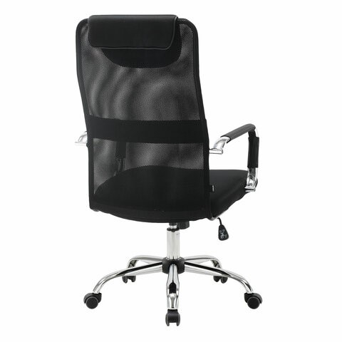 Кресло офисное Brabix Fit EX-514 (с подголовником, хром, черное) 531949 в Тюмени - изображение 2