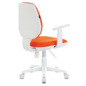 Кресло компьютерное Brabix Fancy MG-201W (с подлокотниками, пластик белый, оранжевое) в Тюмени - предосмотр 2