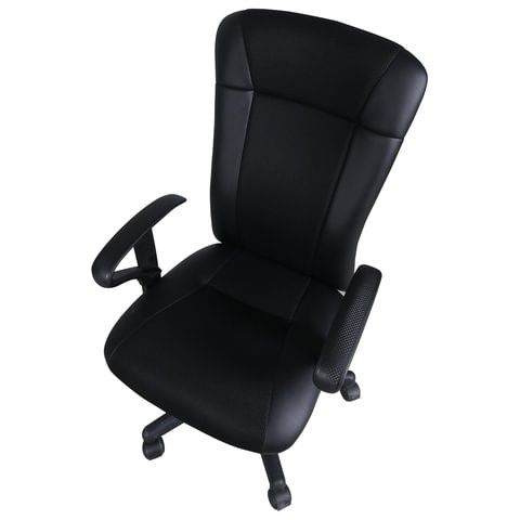 Компьютерное кресло Brabix Optima MG-370 (с подлокотниками, экокожа/ткань, черное) 531580 в Заводоуковске - изображение 3