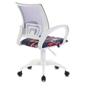 Офисное кресло Brabix Fly MG-396W (с подлокотниками, пластик белый, сетка, серое с рисунком "Graffity") 532404 в Тюмени - предосмотр 2