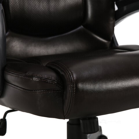 Кресло компьютерное Brabix Premium Favorite EX-577 (пружинный блок, рециклир. кожа, коричневое) 531936 в Заводоуковске - изображение 8