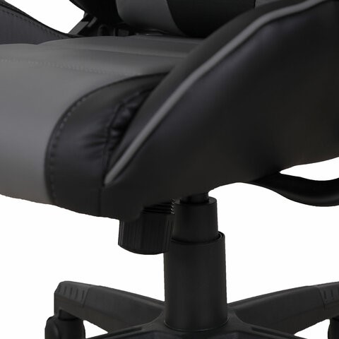 Кресло компьютерное Brabix GT Racer GM-100 (две подушки, экокожа, черное/серое) в Тюмени - изображение 10