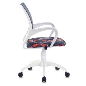 Офисное кресло Brabix Fly MG-396W (с подлокотниками, пластик белый, сетка, серое с рисунком "Graffity") 532404 в Тюмени - предосмотр 1