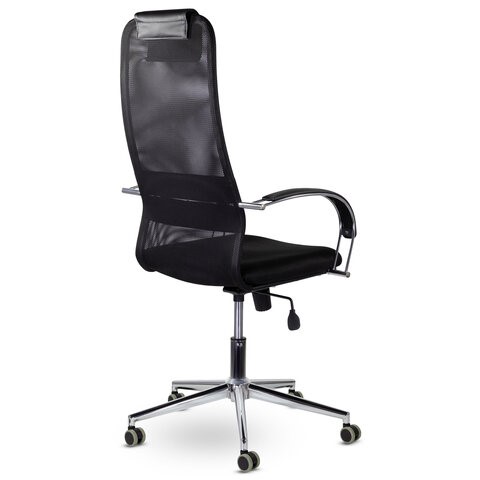 Офисное кресло Brabix Premium Pilot EX-610 CH (хром, ткань-сетка, черное) 532417 в Тюмени - изображение 3