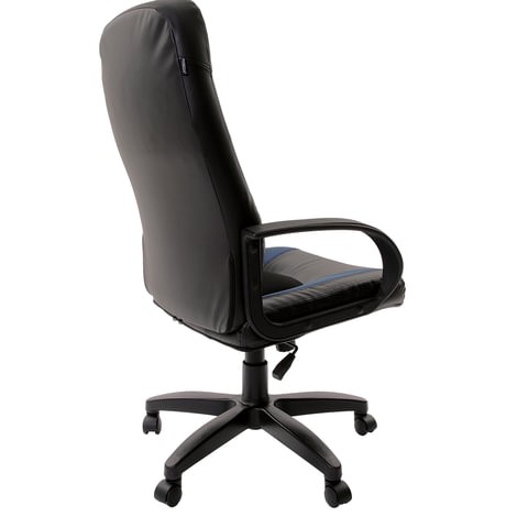 Кресло офисное Brabix Strike EX-525 (экокожа черная/синяя, ткань серая, TW) в Заводоуковске - изображение 2