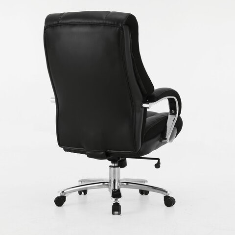 Кресло компьютерное Brabix Premium Bomer HD-007 (рециклированная кожа, хром, черное) 531939 в Тюмени - изображение 2