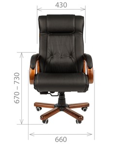Кресло офисное CHAIRMAN 653 кожа черная в Тюмени - предосмотр 1