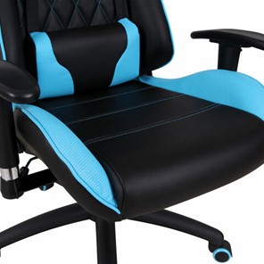 Кресло Brabix GT Master GM-110 (две подушки, экокожа, черное/голубое) 531928 в Заводоуковске - предосмотр 8
