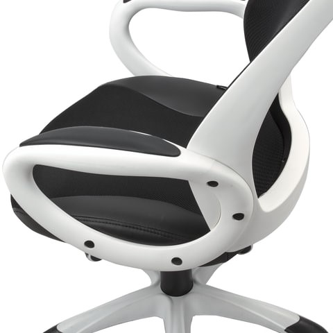 Кресло компьютерное Brabix Premium Genesis EX-517 (пластик белый, ткань/экокожа/сетка черная) в Заводоуковске - изображение 5