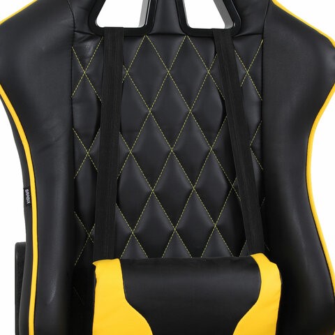 Компьютерное кресло Brabix GT Master GM-110 (две подушки, экокожа, черное/желтое) 531927 в Заводоуковске - изображение 6