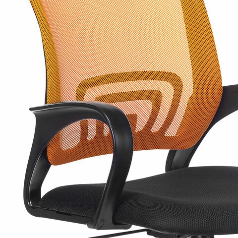 Кресло компьютерное Brabix Fly MG-396 (с подлокотниками, сетка, оранжевое/черное) в Тюмени - изображение 4