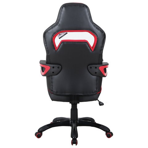 Офисное кресло Brabix Nitro GM-001 (ткань, экокожа, черное, вставки красные) в Заводоуковске - изображение 3