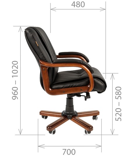Компьютерное кресло CHAIRMAN 653M кожа черная в Заводоуковске - изображение 2