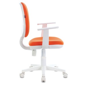 Кресло компьютерное Brabix Fancy MG-201W (с подлокотниками, пластик белый, оранжевое) в Тюмени - предосмотр 1