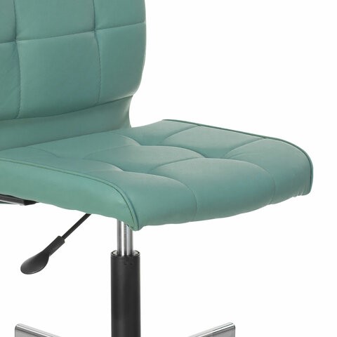 Офисное кресло Brabix Stream MG-314 (без подлокотников, пятилучие серебристое, экокожа, серо-голубое) 532079 в Тюмени - изображение 4
