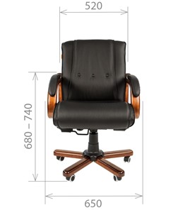Компьютерное кресло CHAIRMAN 653M кожа черная в Заводоуковске - предосмотр 1
