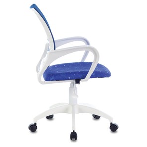 Офисное кресло Brabix Fly MG-396W (с подлокотниками, пластик белый, сетка, темно-синее с рисунком "Space") 532405 в Заводоуковске - предосмотр 3