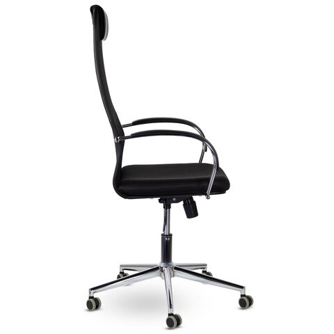 Офисное кресло Brabix Premium Pilot EX-610 CH (хром, ткань-сетка, черное) в Заводоуковске - изображение 1
