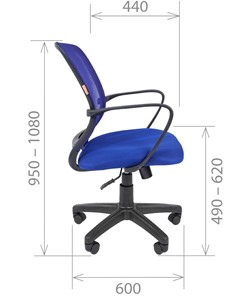 Компьютерное кресло CHAIRMAN 698 black TW-05, ткань, цвет синий в Тюмени - предосмотр 2