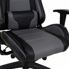 Кресло компьютерное Brabix GT Racer GM-100 (две подушки, экокожа, черное/серое) в Заводоуковске - предосмотр 8