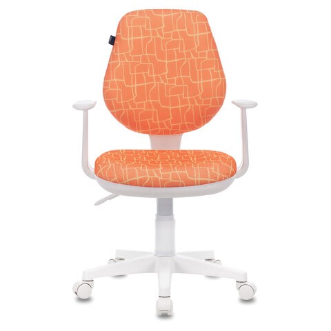 Офисное кресло Brabix Fancy MG-201W (с подлокотниками, пластик белый, с рисунком "Giraffe") в Тюмени - изображение 1