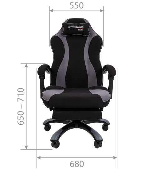 Кресло игровое CHAIRMAN GAME 35 с выдвижной подставкой для ног Ткань  черная / Ткань красная в Заводоуковске - изображение 7