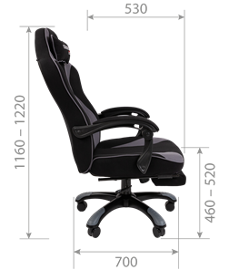 Кресло игровое CHAIRMAN GAME 35 с выдвижной подставкой для ног Ткань  черная / Ткань красная в Заводоуковске - предосмотр 8