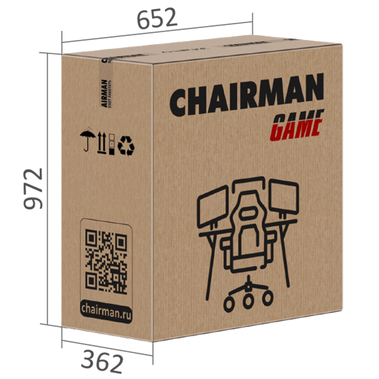 Кресло игровое CHAIRMAN GAME 35 с выдвижной подставкой для ног Ткань  черная / Ткань красная в Тюмени - изображение 9