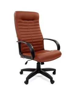 Кресло CHAIRMAN 480 LT, экокожа, цвет коричневый в Тюмени