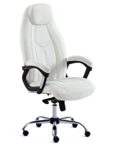 Кресло компьютерное BOSS Lux, кож/зам, белый, арт.15307 в Тюмени
