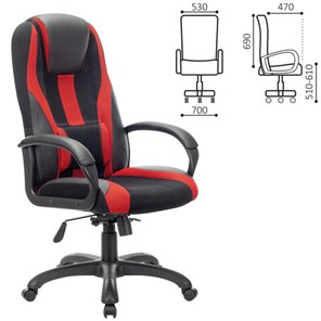 Компьютерное кресло Brabix Premium Rapid GM-102 (экокожа/ткань, черное/красное) 532107 в Тюмени - предосмотр 3