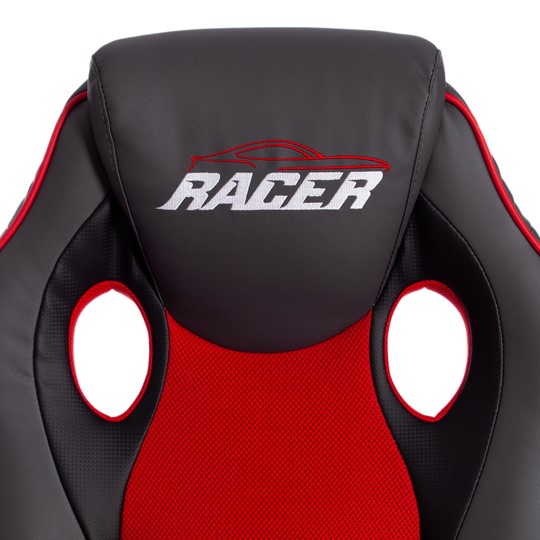 Кресло RACER GT new кож/зам/ткань, металлик/красный, арт.13249 в Тюмени - изображение 8
