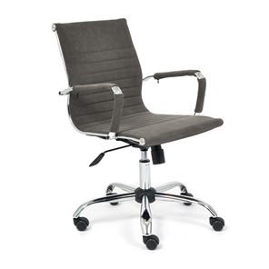 Кресло компьютерное URBAN-LOW флок, серый, арт.14445 в Тюмени