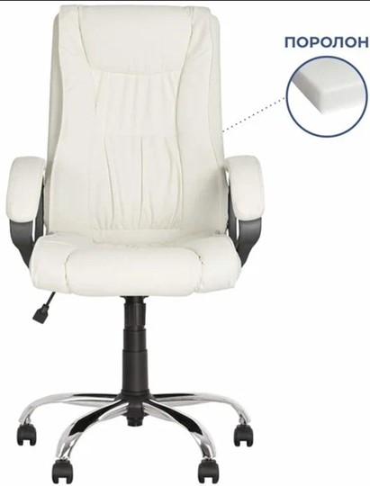 Офисное кресло ELLY (CHR68) экокожа ECO-50, белая в Тюмени - изображение 2