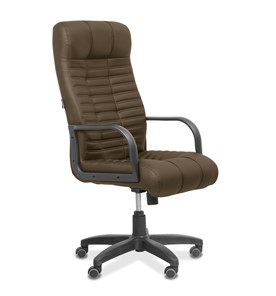 Офисное кресло для руководителя Атлант, экокожа премиум / коричневая CN1116 в Тюмени