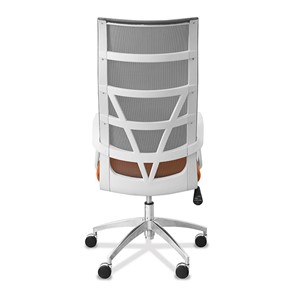 Кресло для руководителя Топ X белый каркас, сетка/ткань TW / серая/светло-серая в Тюмени - предосмотр 1