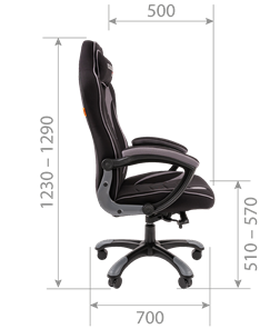 Кресло игровое CHAIRMAN GAME 28 Полиэстер комбинированная ткань оранжевый/черный в Тюмени - предосмотр 4