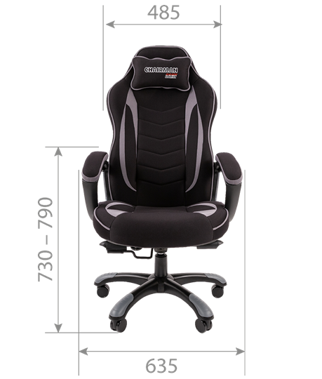 Кресло игровое CHAIRMAN GAME 28 Полиэстер комбинированная ткань серый/черный в Заводоуковске - изображение 3